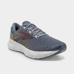 Men's Brooks Glycerin 20 Running Shoes Grey/Chili Oil/Orange - 1103821D 034 -Stealth Fit Shop 1103821D 034 P2