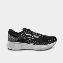 Men's Brooks Glycerin 20 Running Shoes (Wide Width 2E) Black/White/Alloy - 1103822E 059