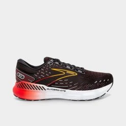 Men's Brooks Glycerin GTS 20 Running Shoes Black/Blackened Pearl/Fiery Red - 1103831D 090