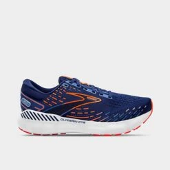 Men's Brooks Glycerin GTS 20 Running Shoes Blue Depths/Palace Blue/Orange - 1103831D 444