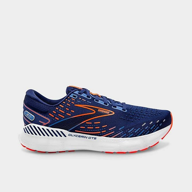 Men's Brooks Glycerin GTS 20 Running Shoes (Wide Width 2E) Blue Depths/Palace Blue/Orange - 1103832E 444 3 Men's Brooks Glycerin GTS 20 Running Shoes (Wide Width 2E) Blue Depths/Palace Blue/Orange - 1103832E 444