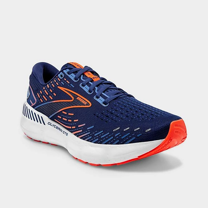 Men's Brooks Glycerin GTS 20 Running Shoes (Wide Width 2E) Blue Depths/Palace Blue/Orange - 1103832E 444 4 Men's Brooks Glycerin GTS 20 Running Shoes (Wide Width 2E) Blue Depths/Palace Blue/Orange - 1103832E 444 - Image 2