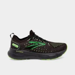 Men's Brooks Glycerin StealthFit 20 Running Shoes Black/Pearl/Green Gecko - 1103841D 092