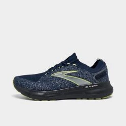 Men's Brooks Glycerin StealthFit 20 Running Shoes Blue/Ebony/Lime - 1103841D 404