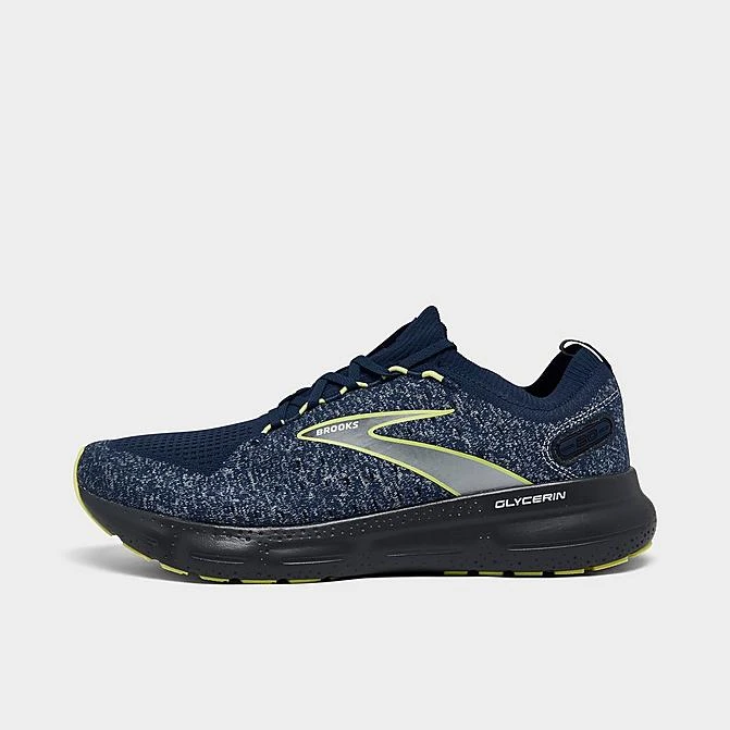 Men's Brooks Glycerin StealthFit 20 Running Shoes Blue/Ebony/Lime - 1103841D 404 3 Men's Brooks Glycerin StealthFit 20 Running Shoes Blue/Ebony/Lime - 1103841D 404