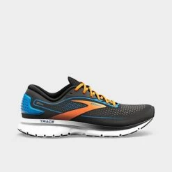 Men's Brooks Trace 2 Road Running Shoes Black/Classic Blue/Orange - 1103881D 035