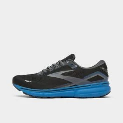 Men's Brooks Ghost 15 Running Shoes Black/Blackened Pearl/Blue - 1103931D 056