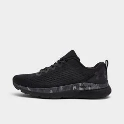 Men's Under Armour UA HOVR Turbulence Print Running Shoes Black/Black/Black - 3025503 001