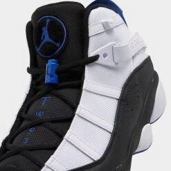 Nike Men's Air Jordan 6 Rings Basketball Shoes White/Black/Game Royal - 322992 142 -Stealth Fit Shop 322992 142 P3