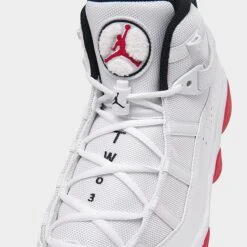 Nike Men's Air Jordan 6 Rings Basketball Shoes White/Black/University Red - 322992 160 -Stealth Fit Shop 322992 160 P3