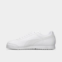 Men's Puma Roma Classic Casual Shoes White/Light Grey - 35357221 WHT -Stealth Fit Shop 35357221 WHT P3