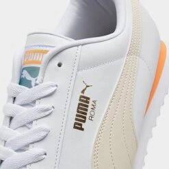 Men's Puma Roma Basic+ Casual Shoes Pristine/Puma White/Orange Peach - 36957146 100 -Stealth Fit Shop 36957146 100 P3