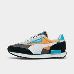 Men's Puma Future Rider Play On Casual Shoes Grey/White/Black/Aqua/Peach - 37114995 060