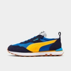 Men's Puma Rider Future Vintage Casual Shoes Blue/Gold - 38718001 400