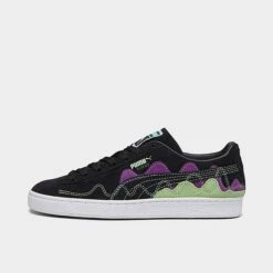 Men's Puma Suede Soundwave Casual Shoes Puma Black/Spring Fern - 39325701 001