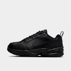 Men's Nike Air Monarch IV Casual Shoes (Wide Width 4E) Black/Black/Black - 416355 001