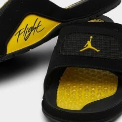 Nike Men's Jordan Hydro 4 Retro Slide Sandals Black/Tour Yellow - 532225 017 -Stealth Fit Shop 532225 017 P3