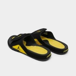 Nike Men's Jordan Hydro 4 Retro Slide Sandals Black/Tour Yellow - 532225 017 -Stealth Fit Shop 532225 017 P4