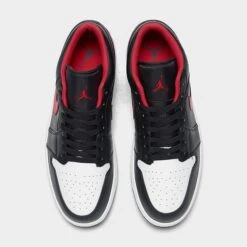 Nike Air Jordan Retro 1 Low Casual Shoes Black/Fire Red/White - 553558 063 -Stealth Fit Shop 553558 063 P5