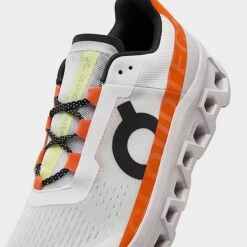 Men's On Cloudmonster Running Shoes Undyed White/Orange - 6198086 101 -Stealth Fit Shop 6198086 101 P3
