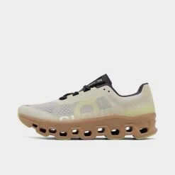 Men's On Cloudmonster Running Shoes Cream/Dune - 6198286 270