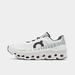 Men's On Cloudmonster Running Shoes Undyed White/White/Black - 6198288 101