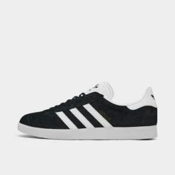 Men's Adidas Originals Gazelle Casual Shoes Black/White/Gold Metallic - BB5476 BLK