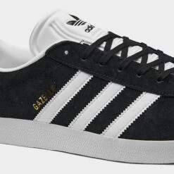 Men's Adidas Originals Gazelle Casual Shoes Black/White/Gold Metallic - BB5476 BLK -Stealth Fit Shop BB5476 BLK P3