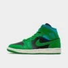 Nike Women's Air Jordan Retro 1 Mid Casual Shoes Black/Lucky Green/Aquatone/Sail - BQ6472 033 -Stealth Fit Shop BQ6472 033 P1