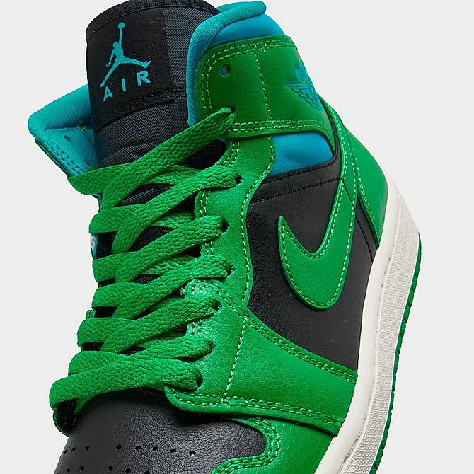 Nike Women's Air Jordan Retro 1 Mid Casual Shoes Black/Lucky Green/Aquatone/Sail - BQ6472 033 5 Nike Women's Air Jordan Retro 1 Mid Casual Shoes Black/Lucky Green/Aquatone/Sail - BQ6472 033 - Image 3