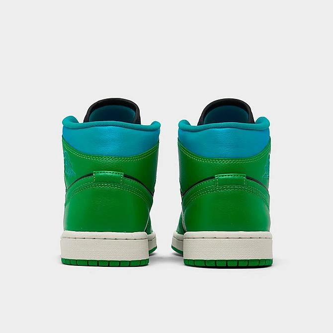 Nike Women's Air Jordan Retro 1 Mid Casual Shoes Black/Lucky Green/Aquatone/Sail - BQ6472 033 6 Nike Women's Air Jordan Retro 1 Mid Casual Shoes Black/Lucky Green/Aquatone/Sail - BQ6472 033 - Image 4