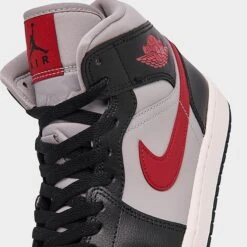 Nike Women's Air Jordan Retro 1 Mid Casual Shoes Black/Gym Red/College Grey/Sail - BQ6472 060 -Stealth Fit Shop BQ6472 060 P3