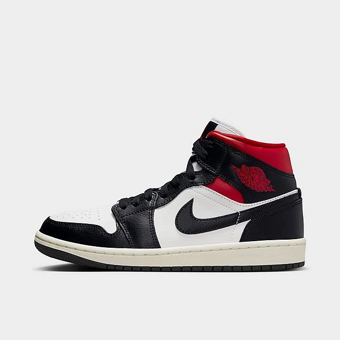Nike Women's Air Jordan Retro 1 Mid Casual Shoes Black/Gym Red/Sail - BQ6472 061 3 Nike Women's Air Jordan Retro 1 Mid Casual Shoes Black/Gym Red/Sail - BQ6472 061