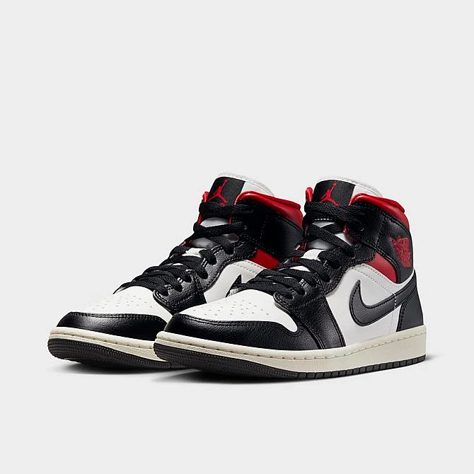 Nike Women's Air Jordan Retro 1 Mid Casual Shoes Black/Gym Red/Sail - BQ6472 061 4 Nike Women's Air Jordan Retro 1 Mid Casual Shoes Black/Gym Red/Sail - BQ6472 061 - Image 2