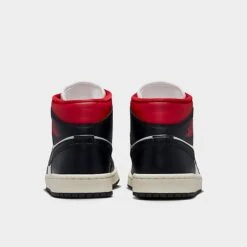 Nike Women's Air Jordan Retro 1 Mid Casual Shoes Black/Gym Red/Sail - BQ6472 061 11 Nike Women's Air Jordan Retro 1 Mid Casual Shoes Black/Gym Red/Sail - BQ6472 061 -Stealth Fit Shop BQ6472 061 P4