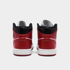 Nike Women's Air Jordan Retro 1 Mid Casual Shoes Black/Gym Red/White - BQ6472 079 -Stealth Fit Shop BQ6472 079 P4