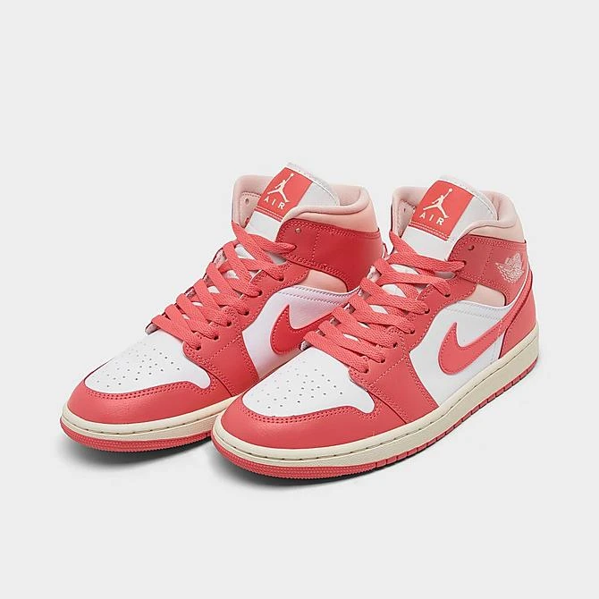 Nike Women's Air Jordan Retro 1 Mid Casual Shoes White/Sea Coral/Atmosphere/Sail - BQ6472 186 4 Nike Women's Air Jordan Retro 1 Mid Casual Shoes White/Sea Coral/Atmosphere/Sail - BQ6472 186 - Image 2