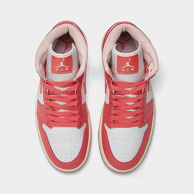 Nike Women's Air Jordan Retro 1 Mid Casual Shoes White/Sea Coral/Atmosphere/Sail - BQ6472 186 7 Nike Women's Air Jordan Retro 1 Mid Casual Shoes White/Sea Coral/Atmosphere/Sail - BQ6472 186 - Image 5