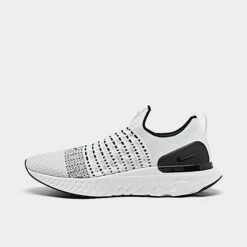 Men's Nike React Phantom Run Flyknit 2 Running Shoes True White/Black/Pure Platinum/White - CJ0277 100