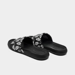 Men's Nike Victori One Print Slide Sandals Black/White/Black - CN9678 008 -Stealth Fit Shop CN9678 008 P4