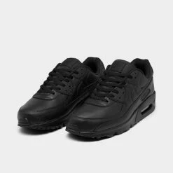 Men's Nike Air Max 90 Leather Casual Shoes Black/Black/Black - CZ5594 001 -Stealth Fit Shop CZ5594 001 P2