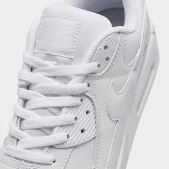 Men's Nike Air Max 90 Leather Casual Shoes White/White/White - CZ5594 100 -Stealth Fit Shop CZ5594 100 P3