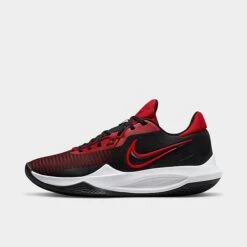 Men's Nike Precision 6 Basketball Shoes Black/University Red/Gym Red/White - DD9535 002
