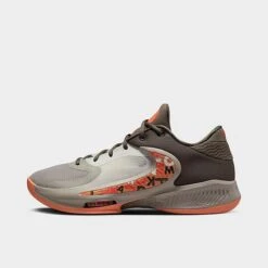 Nike Zoom Freak 4 Basketball Shoes Ironstone/Cobblestone/Sail/Orange Trance - DJ6149 003