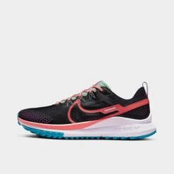 Men's Nike Pegasus Trail 4 Running Shoes Black/Magic Ember/Vivid Purple/Enamel Green/Laser Blue - DJ6158 003