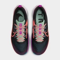 Men's Nike Pegasus Trail 4 Running Shoes Black/Magic Ember/Vivid Purple/Enamel Green/Laser Blue - DJ6158 003 -Stealth Fit Shop DJ6158 003 P5