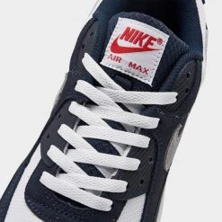 Men's Nike Air Max 90 Casual Shoes Obsidian/Pure Platinum/White/Track Red - DM0029 400 -Stealth Fit Shop DM0029 400 P3