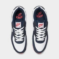 Men's Nike Air Max 90 Casual Shoes Obsidian/Pure Platinum/White/Track Red - DM0029 400 -Stealth Fit Shop DM0029 400 P5