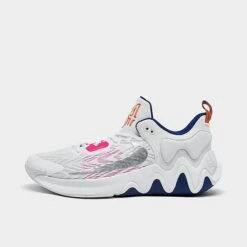 Nike Giannis Immortality 2 Basketball Shoes White/Metallic Silver/Deep Royal Blue/Pink - DM0825 102