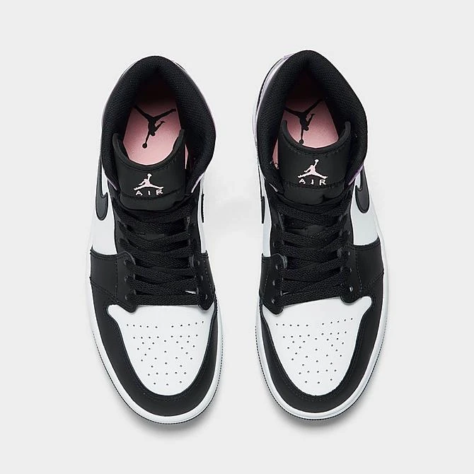 Nike Air Jordan 1 Mid SE Casual Shoes Black/White/Amethyst Wave/Bleached Coral - DM1200 001 7 Nike Air Jordan 1 Mid SE Casual Shoes Black/White/Amethyst Wave/Bleached Coral - DM1200 001 - Image 5